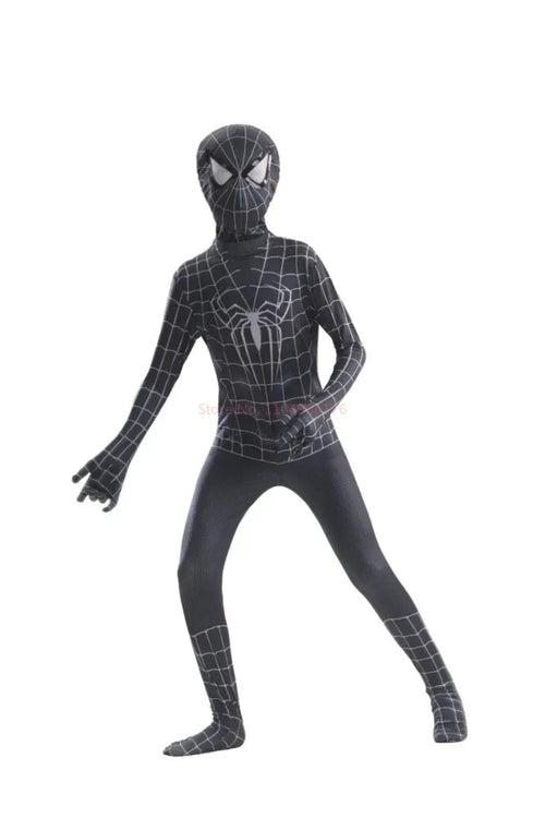 Black Symbiote Spiderman Inspired Suit Kids & Adults Superhero Cosplay Costume | Thread Armours