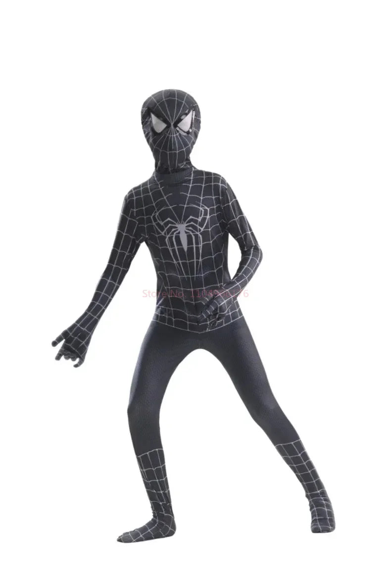 Black Symbiote Spiderman Inspired Suit Kids & Adults Superhero Cosplay Costume | Thread Armours