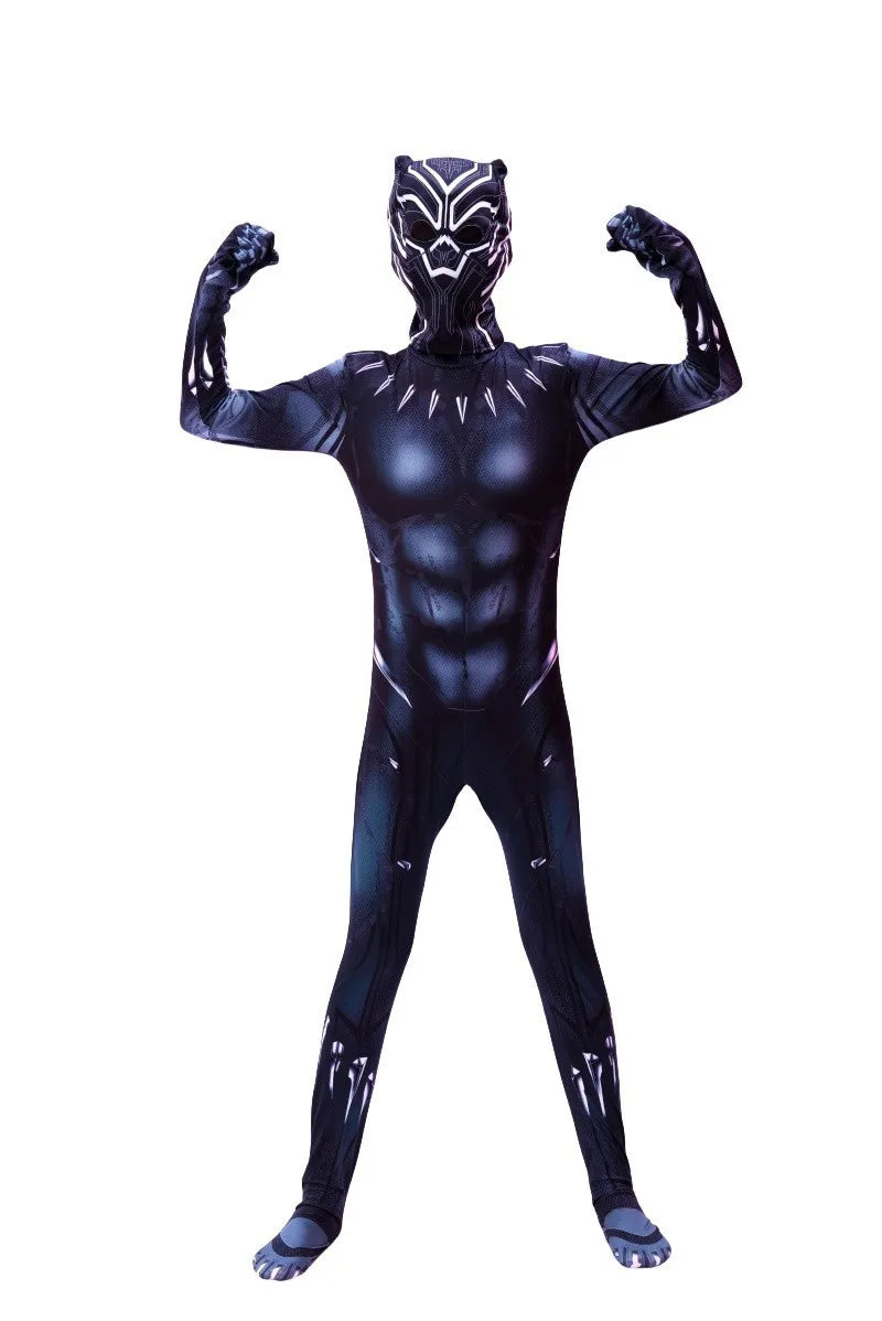 Black Panther superhero costume on a white background