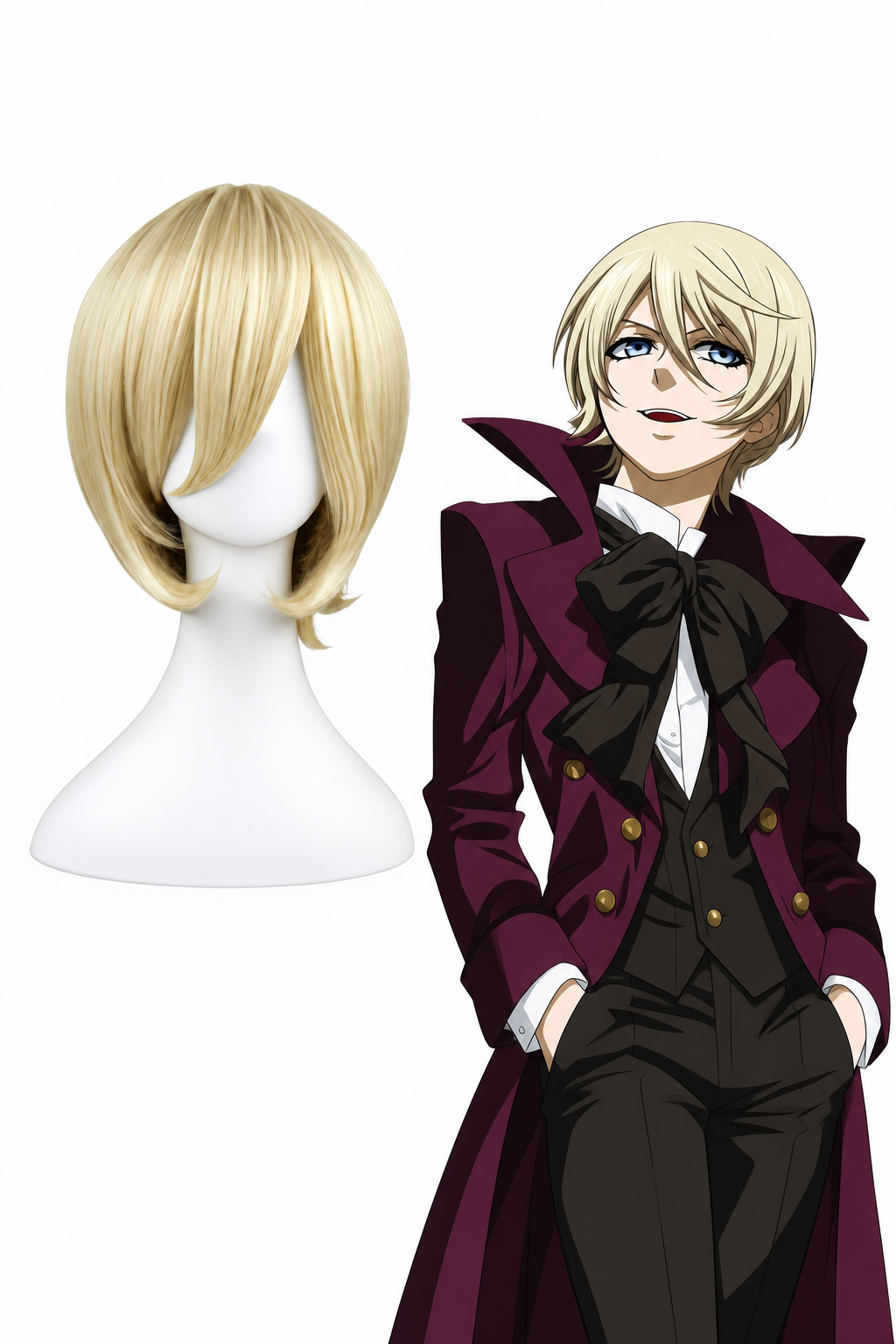 Alois Inspired Anime Cosplay Wig – 35cm Short Beige Synthetic Wig | Thread Armours