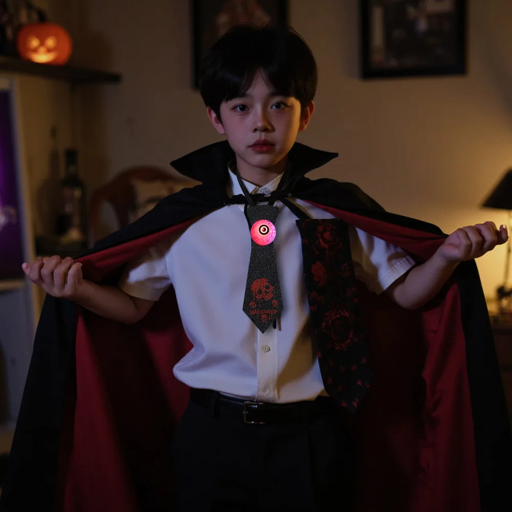 Glowing Eyeball Tie & Bat Bow Tie | Halloween Cosplay Accessory | Thread Armours