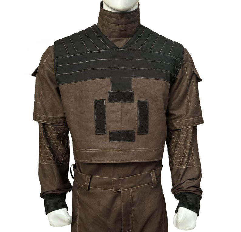 Custom Brown Flight Suit 3-Piece Bounty Hunter Cosplay Costume Mandalorian Inspired | Thread Armours