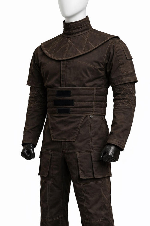 Sci-Fi Custom Cosplay Costume Mandalorian Inspired Dark Brown Flight Suit | Thread Armours