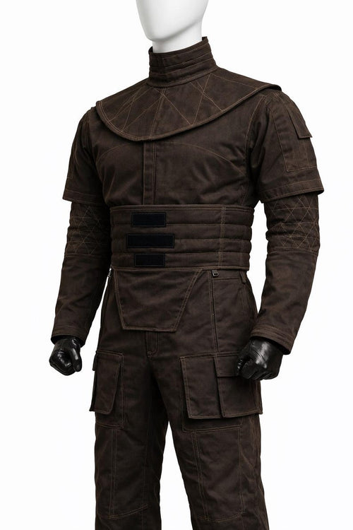 Sci-Fi Custom Cosplay Costume Mandalorian Inspired Dark Brown Flight Suit | Thread Armours