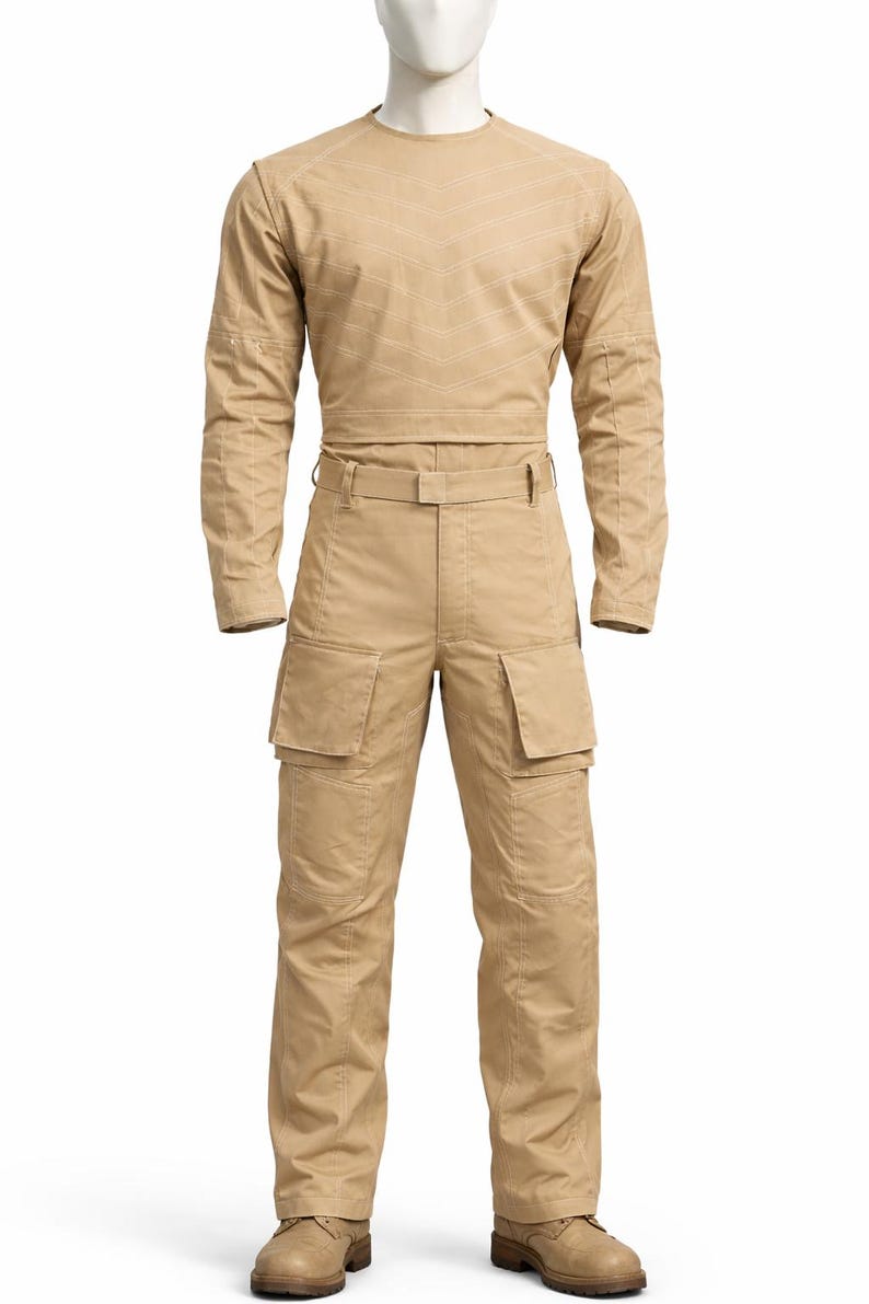 Custom Warrior Flight Suit,  3-Piece Bounty Hunter Camel Cosplay Costume | Thread Armours