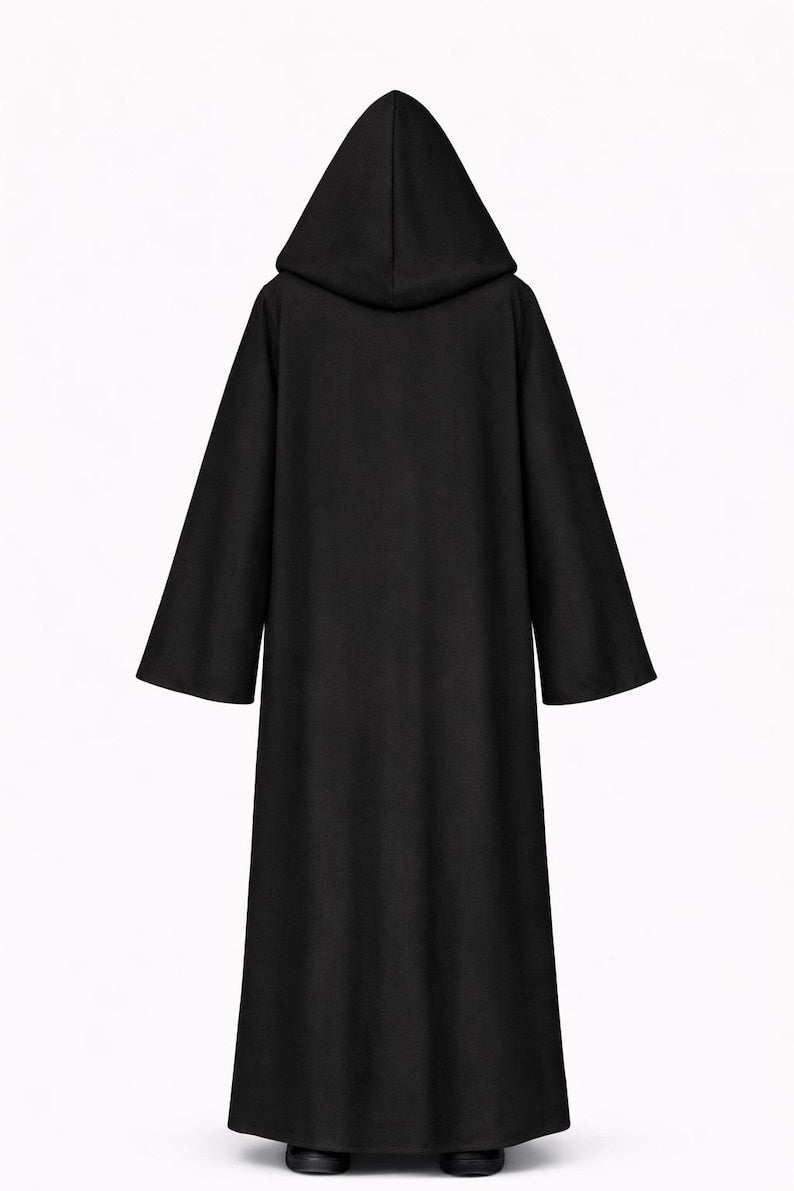 Black Hooded Cape Custom Made Mandalorian Inspired Cosplay Cloak | Thread Armours