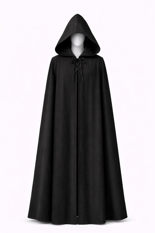Black Hooded Cape Custom Made Mandalorian Inspired Cosplay Cloak | Thread Armours