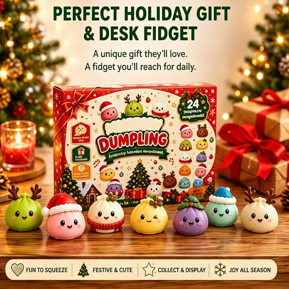 24 Mini Dumpling Squishy Christmas Advent Calendar 2026 Countdown Gift for Kids | Thread Armours