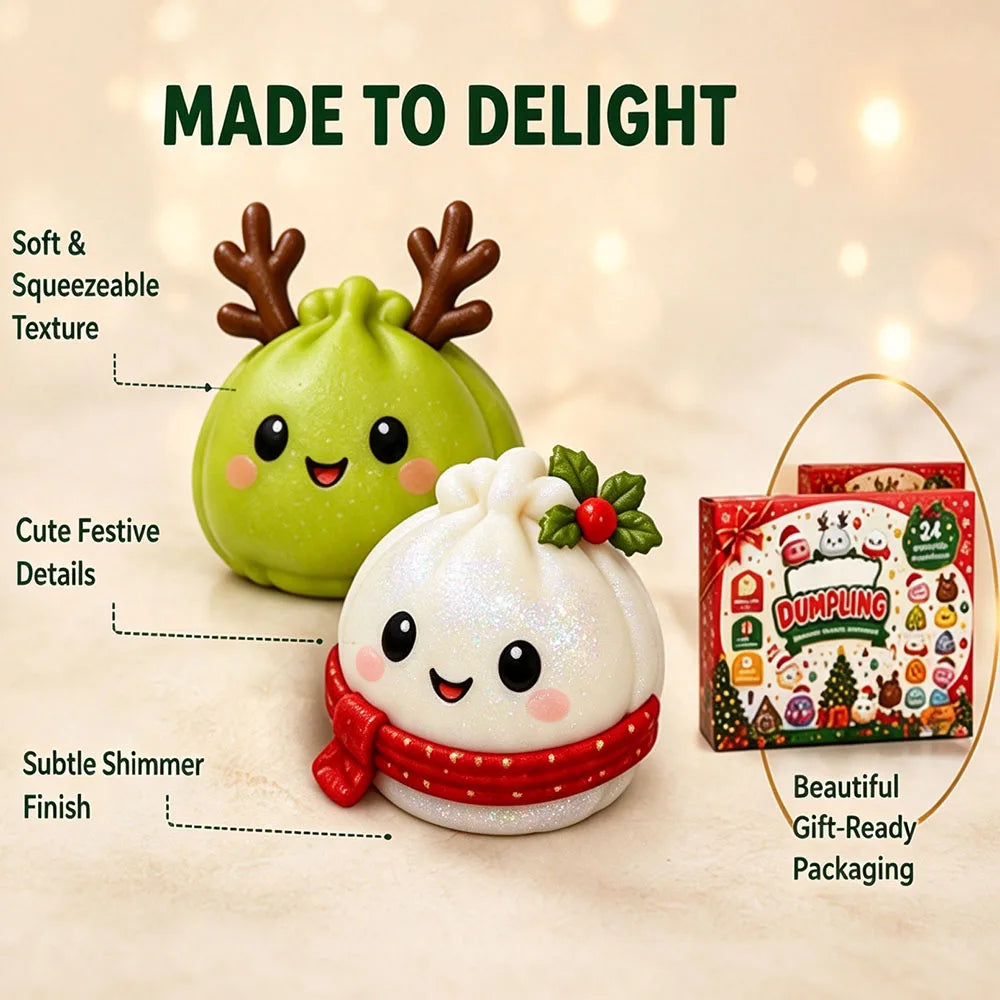 24 Mini Dumpling Squishy Christmas Advent Calendar 2026 Countdown Gift for Kids | Thread Armours