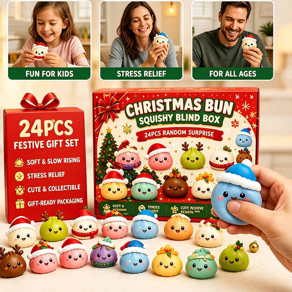 24 Mini Dumpling Squishy Christmas Advent Calendar 2026 Countdown Gift for Kids | Thread Armours