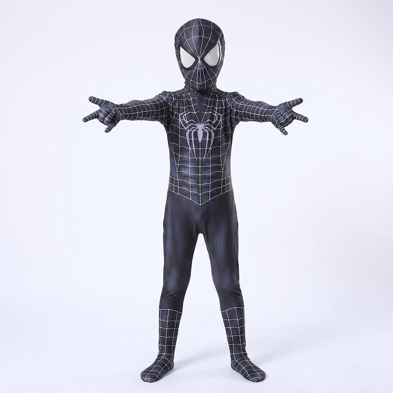Black Symbiote Spiderman Inspired Suit Kids & Adults Superhero Cosplay Costume | Thread Armours