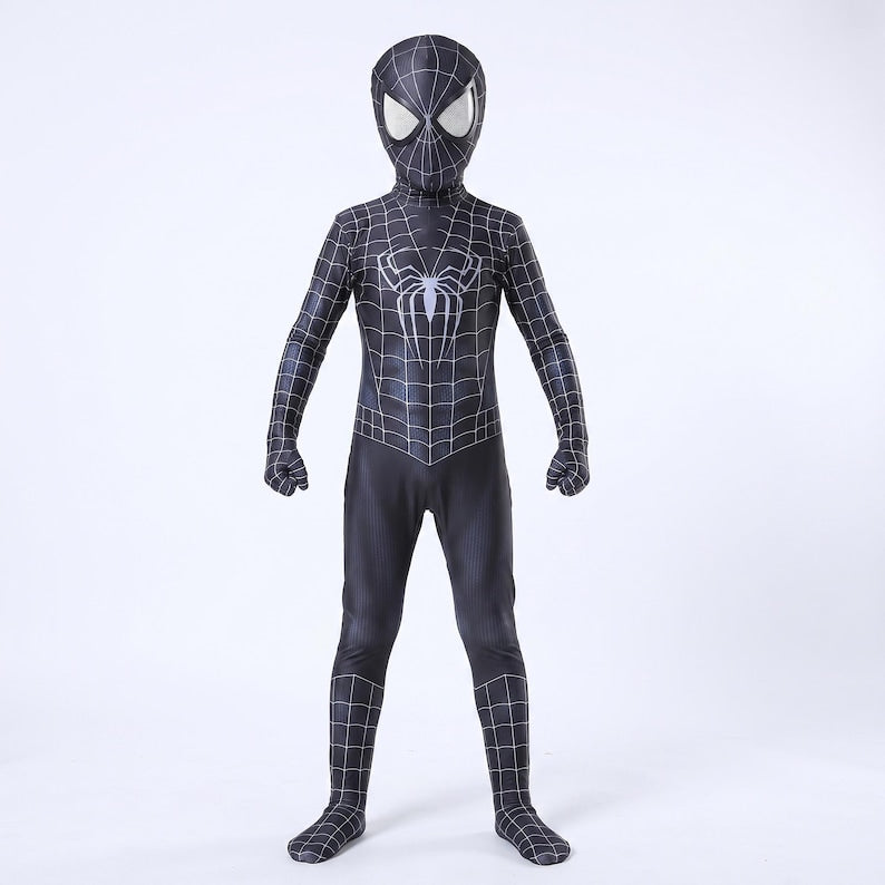 Black Symbiote Spiderman Inspired Suit Kids & Adults Superhero Cosplay Costume | Thread Armours