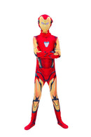 Red superhero costume with mask on a white background