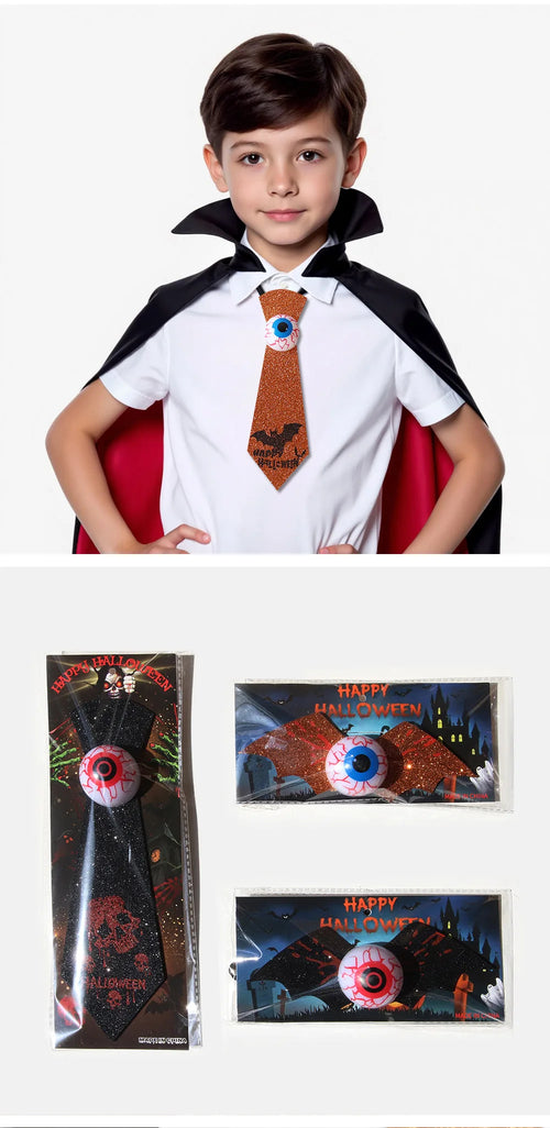 Glowing Eyeball Tie & Bat Bow Tie | Halloween Cosplay Accessory | Thread Armours