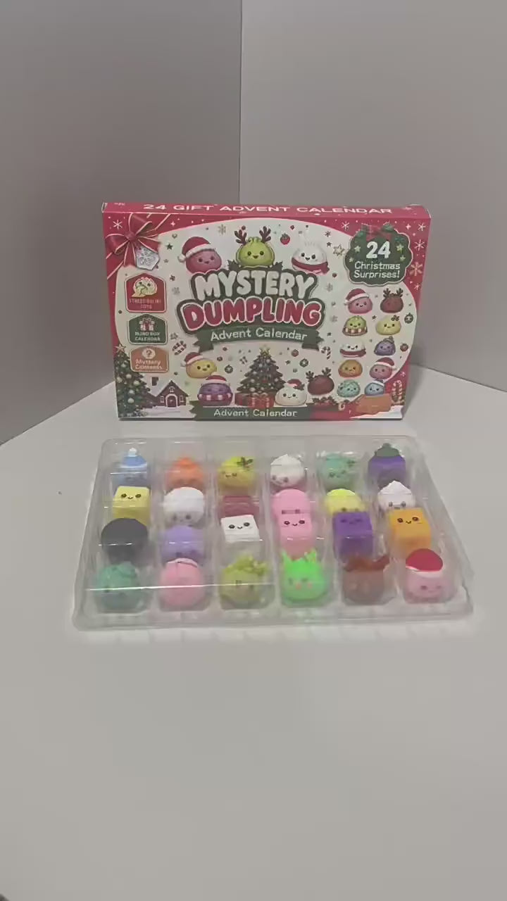 24 Mini Dumpling Squishy Christmas Advent Calendar 2026 Countdown Gift for Kids | Thread Armours